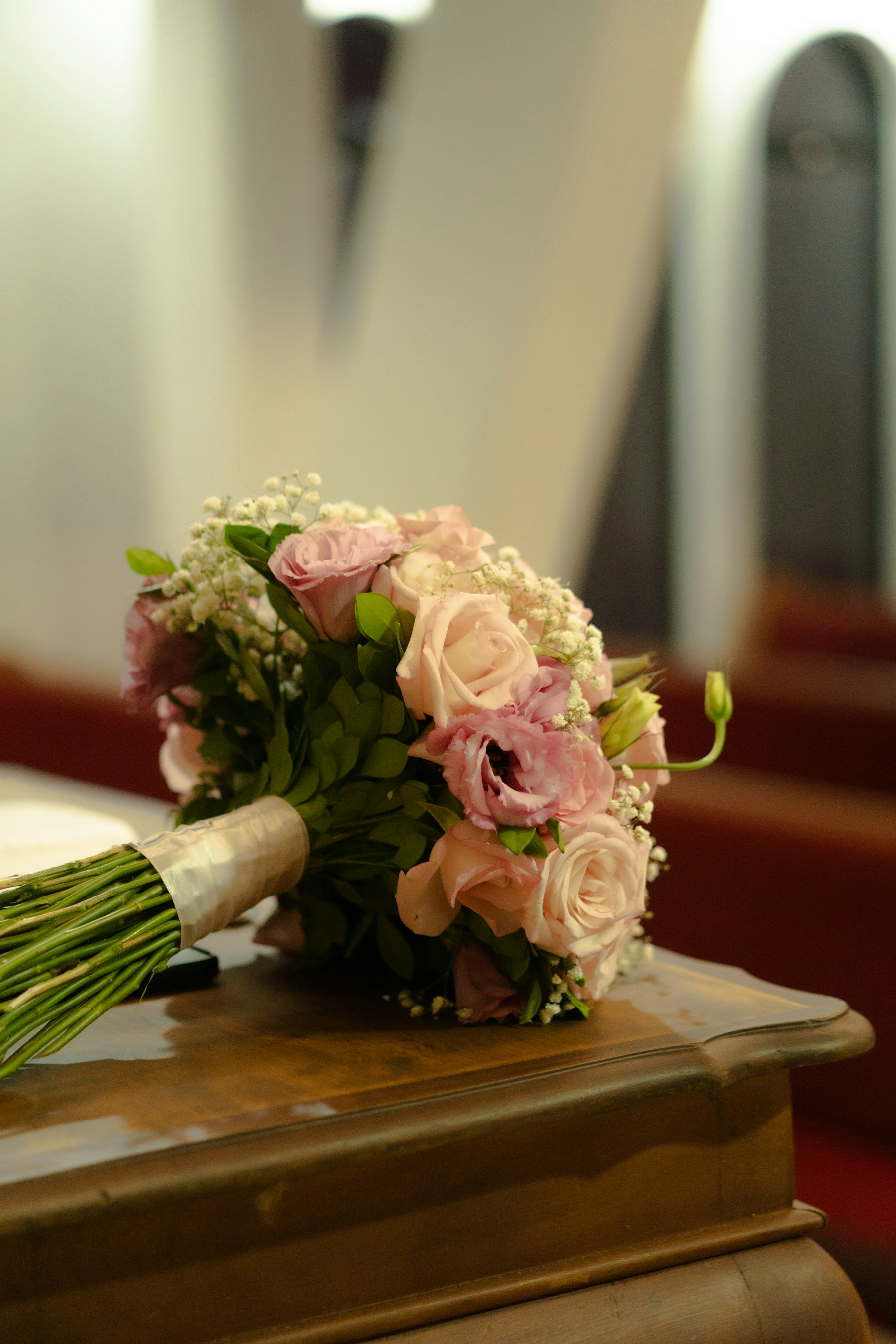 White and green floral arrangement